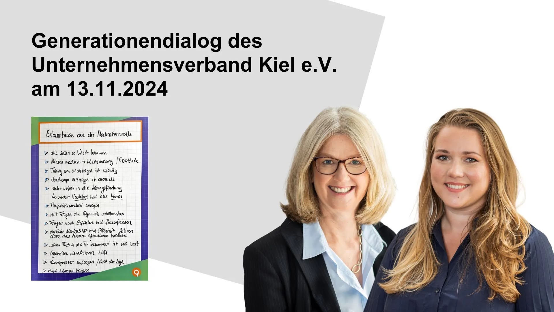 Poster Generationendialog Kiel mit zwei Referentinnen
